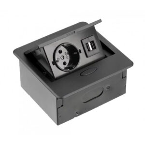 Konnektor AVA 2 x USB 1 x 230V fekete