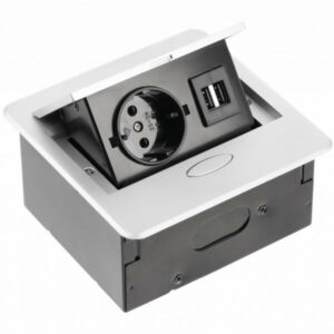 Konnektor AVA 2 x USB 1 x 230V ezüst