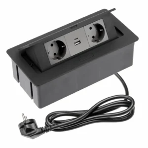 Konnektor felbillenő 1x USB-A + 1x USB-C 2x230V fekete