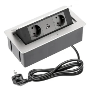 Konnektor felbillenő 1x USB-A + 1x USB-C 2x230V ezüst