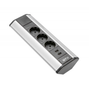 Konnektor sarok 3+2 USB ezüst